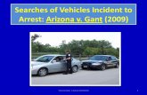 Searches of Vehicles Incident to Arrest: Arizona v. Gant ... · •FACTS: –Gant arrested for traffic offense after parking and exiting vehicle in a private driveway; –Officers