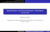 Speci cation and Documentation Techniquesse3ra3/2016/LN12-2016.pdf · Speci cation and Documentation Techniques CS/SE 3RA3 Ryszard Janicki Department of Computing and Software, McMaster