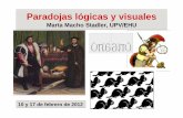 Paradojas lógicas y visuales - UPV/EHUmtwmastm/Paradojas_AE_10y17febrero2012.pdf · Cada vez que, en cualquier disciplina, aparece un problema que no puede resolverse en el interior
