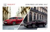 LEON PRICE LIST APRIL 2017 - seat.co.uk document · PDF fileCONTENTS 4 LEON SC 5 LEON 5DR 6 LEON ST 7 LEON X-PERIENCE 9-10 LEON Key Specifications 12-16 When the car is stopped, the