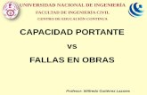 CAPACIDAD PORTANTE vs FALLAS EN OBRAScecfic.uni.edu.pe/archivos/cimentaciones/0_Introduccion Fallas de... · CAPACIDAD PORTANTE vs FALLAS EN OBRAS Profesor: Wilfredo Gutiérrez Lazares
