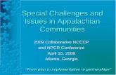 Special Challenges and Issues in Appalachian Communities · Special Challenges and Issues in Appalachian Communities ... • Bruce Behringer, MPH, ... 115%. 103%: 3. Lung, ...