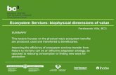 Ecosystem Services: biophysical dimensions of value · Ecosystem Services: biophysical dimensions of value SUMMARY This lecture focuses on the physical ways ecosystem benefits are