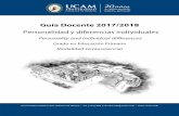 Guía Docente 2017/2018 · Modelos socio-cognitivos o del aprendizaje social. 3.1. ... Análisis sobre los supuestos básicos que defienden los modelos teóricos que relacionan