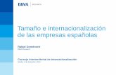 Tamaño e internacionalización de las empresas españolas · ... conectividad y distribución sectorial de las ... de globalización mejorando su posición en las cadenas de valor
