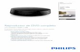 DVP2980/12 Philips Reproductor de DVD€¦ · Reproductor de DVD HDMI 1080p USB 2.0, DivX Ultra, ... El escalado con HDMI 1080p proporciona ... analógicas en unas señales digitales