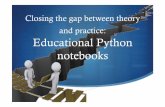 and practice: Educational Python notebooks Vanessa Gómez ... · Jornada de Innovación Docente 2016. ... Notebooks para aplicaciones concretas de ML: modelado de tópicos, sistemas