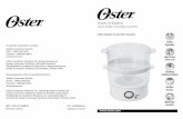 food steamer olla para cocinar a vapor - oster.com .olla para cocinar a vapor User Guide/ Gu­a del