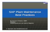 SAP Plant Maintenance Best Practices - quadro- .SAP Plant Maintenance Best Practices: Why did your