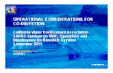 Operational Considerations for CoDigestion.ppt - CWEA Operational... · OPERATIONAL CONSIDERATIONS FOR CO-DIGESTION California Water Environment Association SARBS Seminar on Math,