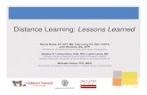 Distance Learning: Lessons Learned - Health Info Group Blended-Distance... · Distance Learning: Lessons Learned Rachel Brady, PT, DPT, MS; ... – On-line Didactics – Applied Experiences