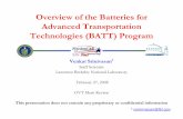 Overview of the Batteries for Advanced Transportation ... · Overview of the Batteries for Advanced Transportation Technologies (BATT) Program Venkat Srinivasan* Staff SScientistcientist