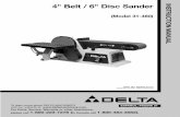 4 Belt / 6 Disc Sander - MakeICTmakeict.org/wiki/images/4/4a/Delta_31-460_manual.pdf · 4" Belt / 6" Disc Sander (Model 31-460) PART NO. 900465 (0112) ... SAWING, GRINDING, DRILLING,