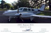 N92VP Baron B55 - RidgeAire · 1981 Baron B55 N92VP TC-2418 Matterhorn white with blue and gold accents (8) Exterior Neutral Leather (8) Interior Full TKS Anti-Ice System Certified