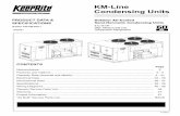 KM-Line Condensing Units · A = Copeland Discus Semi-Hermetic B = Bitzer Semi-Hermetic Z = Copeland Scroll Total HP 200 = if single, one 20 HP compressor = if double, two 10 HP compressor