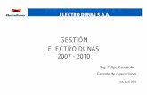 Gestión de Electro Dunas - Casasola - Osinergmin · electro dunas electro dunas s.a.a.s.a.a. electro dunas s.a.a. gestiÓn electro dunas 2007 2007 -2007 - 20102010 ing. felipe casasola