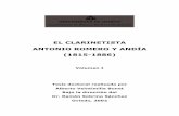 EL CLARINETISTA ANTONIO ROMERO Y ANDÍA (1815-1886) · romero se reduce a logros puntuales, como en el Diccionario de la música8 de Luisa Lacal, de 1900, en el Diccionario biográfico