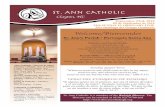 St. Ann Catholic - · PDF fileSt. Ann’s Parish • Parroquia Santa Ana ... 7:00PM Grupo de Oración (C) Monday • Lunes, 9/24 10:00AM Divine Mercy (LC101) 12:10PM Mass ... Lectio