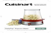 PartyPop Popcorn Maker CPM-800 · PartyPop™ Popcorn Maker INSTRUCTION AND RECIPE BOOKLET For your safety and continued enjoyment of this product, always read the instruction book