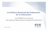 La Política Nacional de Evaluación de la Educaciónconalepmichoacan.com/ACADEMICA/CONALEPMICH/pages/PROEME/Archivos3... · Definición de problemas ... •Crear una nueva cultura