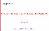 Regressão Linear Múltipla - hedibert.orghedibert.org/wp-content/uploads/2014/03/Econometria201401-Aula10... · é uma matriz de dimensão g x (k+1) de constantes é um vetor de