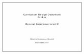 Curriculum Design Document Broker General Insurance Level 2 · Curriculum Design Document . Broker . General Insurance Level 2. Alberta Insurance Council . November 2007
