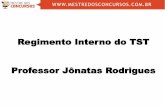 Regimento Interno do TST Professor Jônatas Rodrigues · Regimento Interno do TST “Artigo 111 da Constituição Federal - São órgãos da Justiça do Trabalho: I - o Tribunal Superior