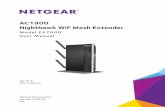 Nighthawk AC1900 WiFi Range Extender - downloads.netgear.com · The extender works like a bridge between a WiFi router (or a WiFi access point) and a WiFi device outside the range