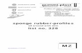 sponge rubber-profiles - gummi-plast.de · sponge rubber-profiles all around with skin list no. 328 Part 1 profiles no. 25001 to 25170 ... (CR) Perbunan (NBR) Silicone (SPS) VITON