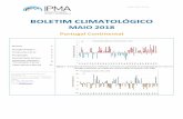 Boletim clima IPMA Maio2018 FES · Divisão de Clima e Alterações Climáticas Rua C ... Os valores médios da temperatura média do ar foram superiores ao normal na região Norte