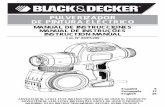PULVERIZADOR DE PINTURA ELÉCTRICO - Black&Decker · f Nunca sumerja las piezas eléctricas en agua ni en ningún otro líquido. Pase un paño húmedo por el exterior del pulverizador