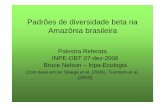 Padrões de diversidade beta na Amazônia brasileira - DPI · Padrões de diversidade beta para árvores grandes na Amazônia * • 277000 árvores > 100 cm CAP • sete países amazônicos