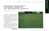 Mixing fungicides controls disease on bentgrass greens - … · Mixing fungicides controls disease on bentgrass greens Some tank mixes are more effective than others. ... lar spot