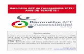 Baromètre APF de l’accessibilité 2013 : AVIS DE TEMPÊTEpresse.blogs.apf.asso.fr/media/01/01/1824062542.pdf · Baromètre APF de l’accessibilité 2013 : AVIS DE TEMPÊTE ! Dossier