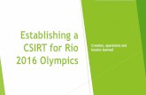 Establishing a CSIRT for Rio Creation, operations and ... · Creation, operations and lessons learned $ whois • Rômulo Rocha (call me Rom, is easier) ... Cert.br , CDCiber (army),