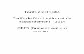 Tarifs électricité Tarifs de Distribution et de ... · ORES (Brabant wallon) Tarifs électricité Ex SEDILEC. Page 1. Note introductive 3 2. Territoire desservi 4 3. Tarifs de distribution