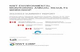 NWT ENVIRONMENTAL MONITORING ANNUAL RESULTS WORKSHOPsdw.enr.gov.nt.ca/nwtdp_upload/2012-13_CIMP_RESULTS_WORKSHOP_FINAL... · Environmental Monitoring Annual Results Workshop in ...