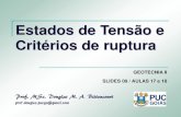 Estados de Tensão e Critérios de ruptura - PUC Goiásprofessor.pucgoias.edu.br/SiteDocente/admin/arquivosUpload/17430... · Tensor de tensões efetivas, 3D : Tensor de tensões