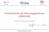 Fundamentos de Eletromagnetismo (098116A) · 05 - Capacitância, Energia Eletrostática e Dielétricos; 06 - Corrente Elétrica; 07 - Circuitos Simples e RC; ... Magnetismo e Ótica,