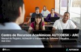Centro de Recursos Académicos AUTODESK - ARC · Manual para registro, ativação e instalação do software educacional AUTODESK Centro de Recursos Acadêmicos AUTODESK - ARC •