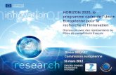 HORIZON 2020, le programme cadre de l’Union Européenne ...competitivite.gouv.fr/documents/commun/Documentation_poles/... · 4 Un rôle actif des parties prenantes • Présidences