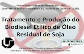 Tratamento e Produção do Biodiesel Etílico de Óleo ... · •Observa-se que o Biodiesel Etílico de Óleo Residual de Soja possui qualidade apreciável devido a sua origem utilizando