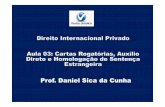 Prof. Daniel Sicada Cunha - aulas.verbojuridico3.comaulas.verbojuridico3.com/R2013/Daniel_Sica_carta_sentenca.pdf · Art. 9º Na homologação de sentença estrangeira e na carta