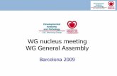 WG nucleus meeting WG General Assembly · WG nucleus meeting Málaga 2009 ... Scope II /CPC (2 proposals; ... Cmp (Myocardial & Pericardial Disease) 4 331 2 522 2 322