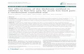 The effectiveness of the McKenzie method in addition to ... · RESEARCH ARTICLE Open Access The effectiveness of the McKenzie method in addition to first-line care for acute low back