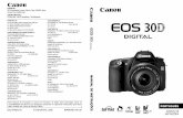 Europe, Africa & Middle East - Escola de Imagem · EOS-30D / Corpo da câmara (com ocular, tampa do corpo e pilha de lítio para a data e a hora) EF-S18-55mm f/3.5-5.6 II (com tampa