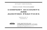 COMPANY ACCOUNTS AND AUDITING PRACTICES - ICSI. Company Accounts... · The subject ‘Company Accounts and Auditing Practices’ is very important for the students. In the course