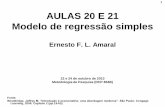 1 AULAS 20 E 21 Modelo de regressão simples - Ernesto Amaral · sociais aplicadas, devido à sua simplicidade. –No entanto, serve como ponto de partida, já que sua álgebra e