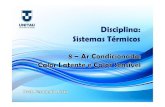 Disciplina: Sistemas Térmicos · • Uma vazão volumétrica de 0,3 m3/s de ar será desumidificada e resfriada na serpentina de um ar condicionado, sendo as