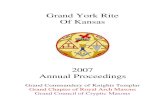 Grand York Rite Of Kansas - Official State Siteksyorkrite.org/index/wp-content/uploads/2017/03/2007Annual... · KANSAS GRAND YORK RITE SESSION 2007 DIVINE SERVICE Friday, March 21,
